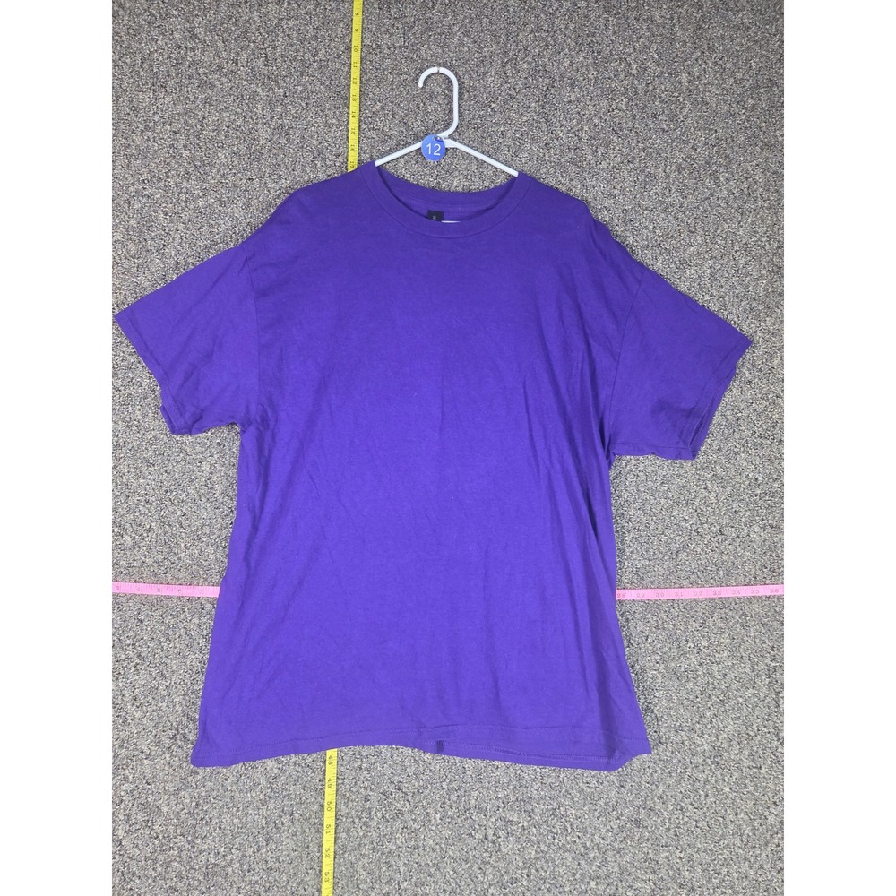 Gildan T-Shirt Mens XL Purple Heavy Cotton Short Sleeve Crew Neck Tee